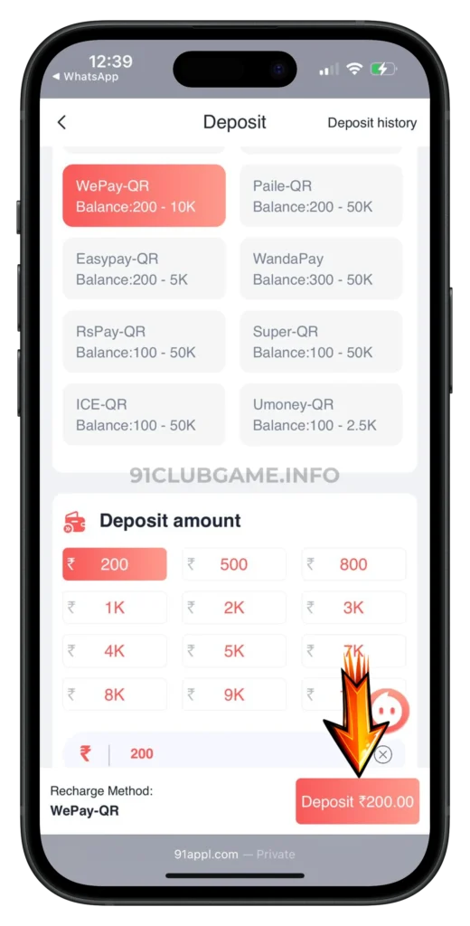 91club-deposit-page